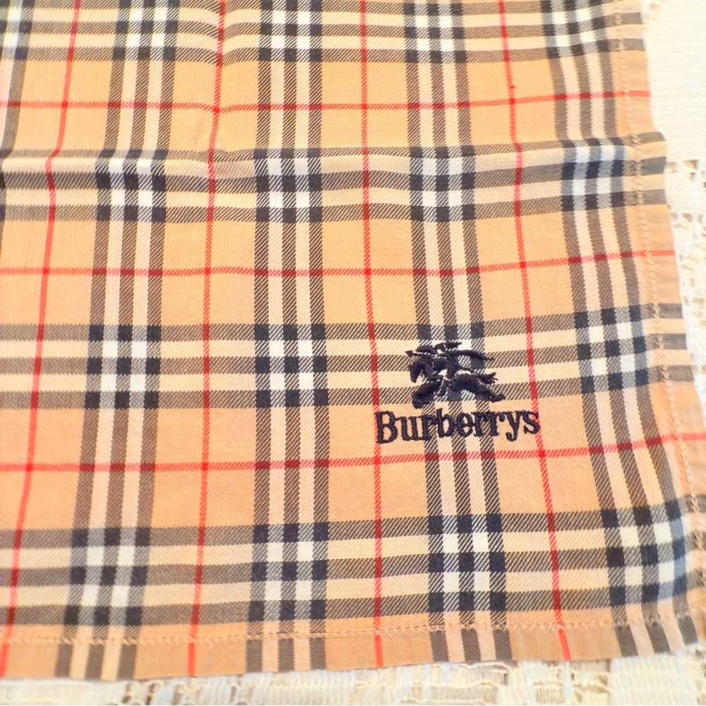 Burberrys Plaid Scarf cotton handkerchief